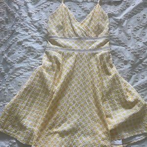 Miami Dress with mini sun embroidered all over